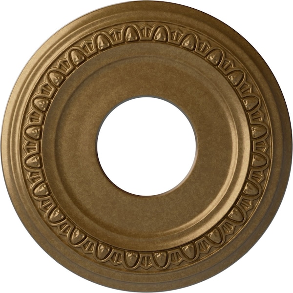Ekena Millwork Jackson Ceiling Medallion (Fits Canopies up to 7 3/8"), 12 1/4"OD x 4"ID x 1 1/8"P, Pale Gold CM12JAPAS - main